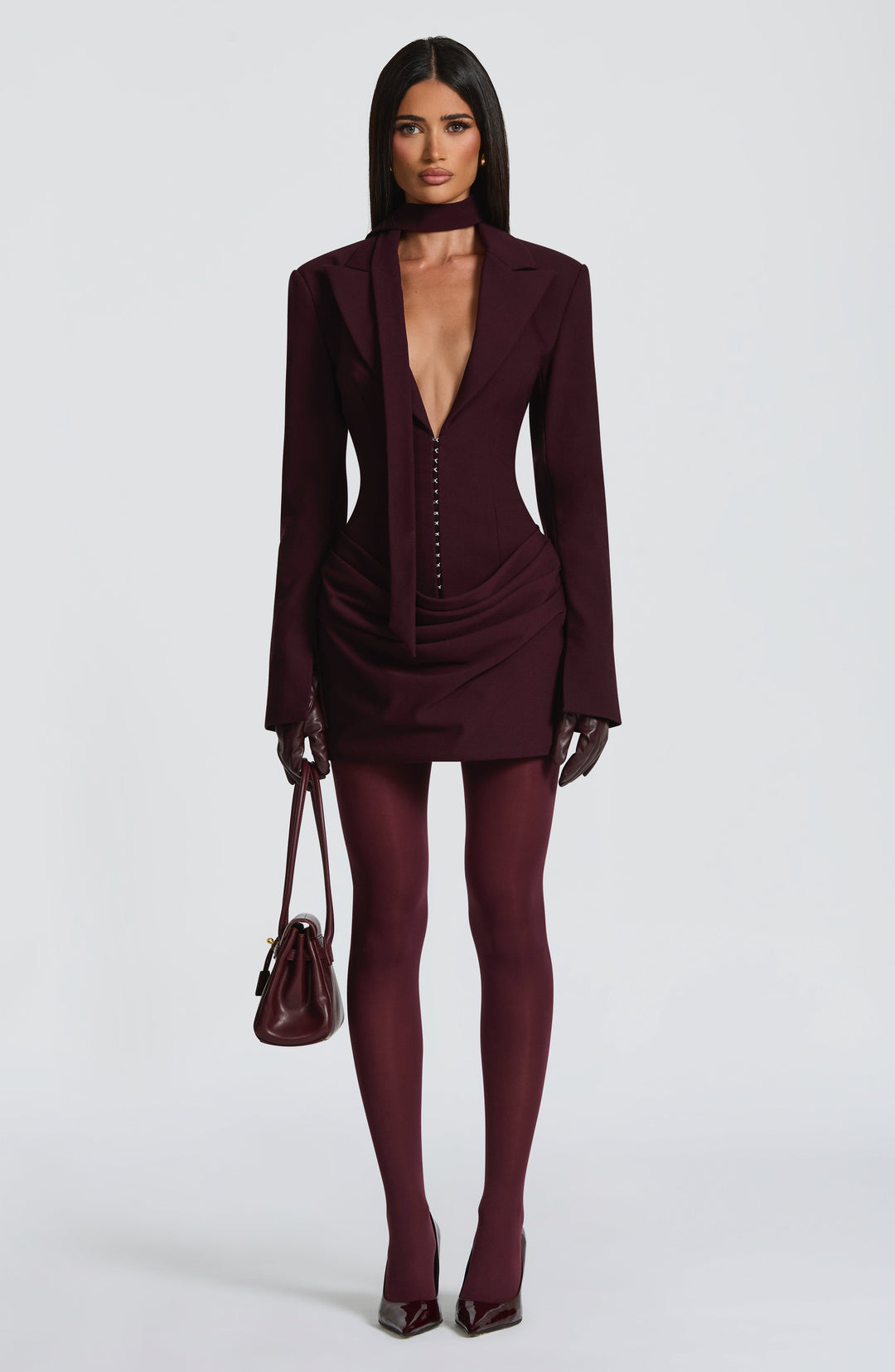 Willaessa Mini Dress in Plum by Clandour, product photo 6