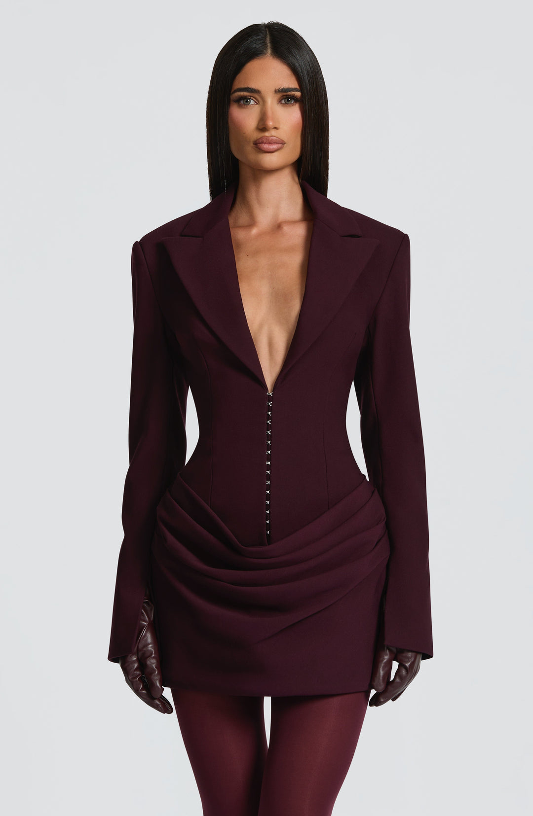 Willaessa Mini Dress in Plum by Clandour, product photo 9