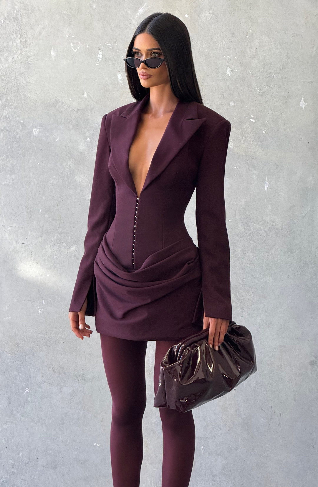 Willaessa Mini Dress in Plum by Clandour, product photo 10