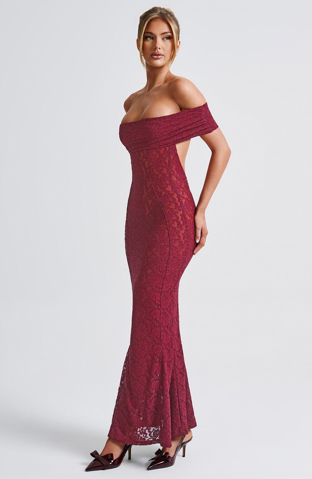 Willaise Maxi Dress in Burgundy by Clandour, product photo 4