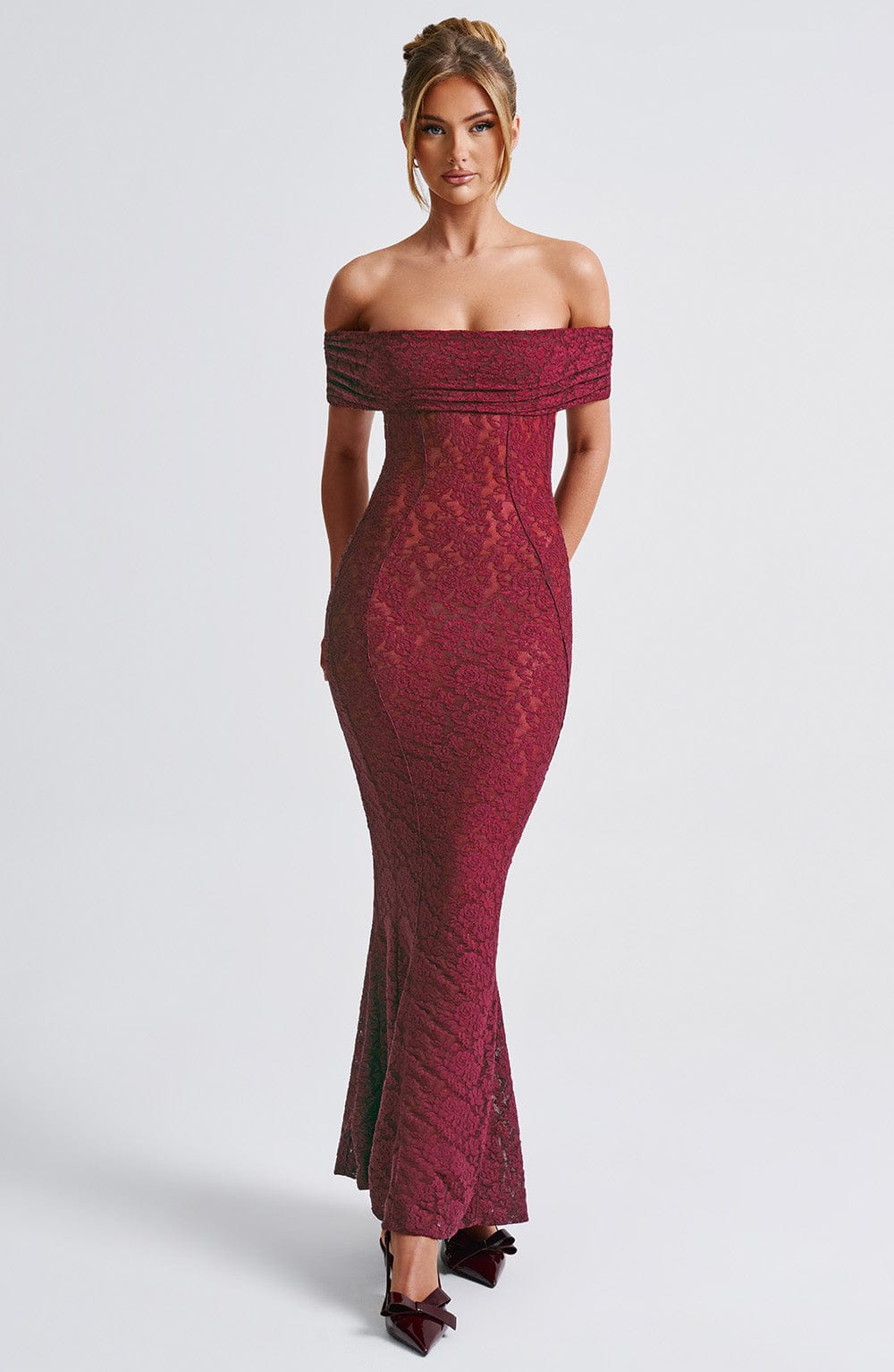 Willaise Maxi Dress in Burgundy by Clandour, product photo 5