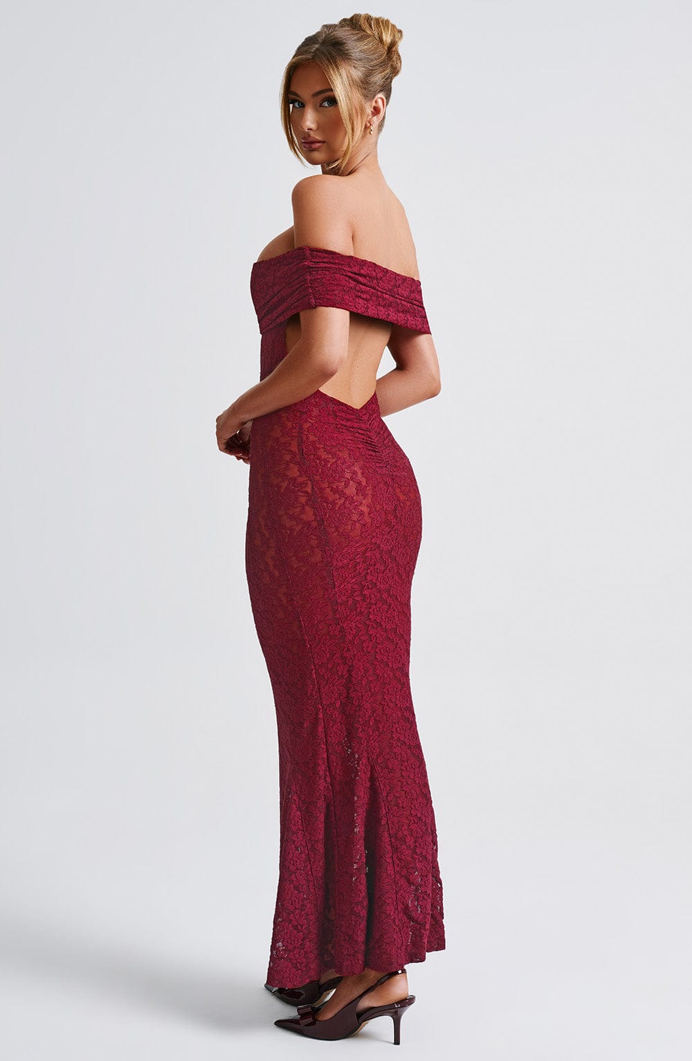 Willaise Maxi Dress in Burgundy by Clandour, product photo 6