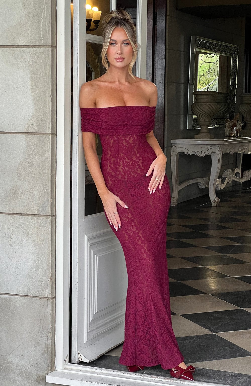 Willaise Maxi Dress in Burgundy by Clandour, product photo 8