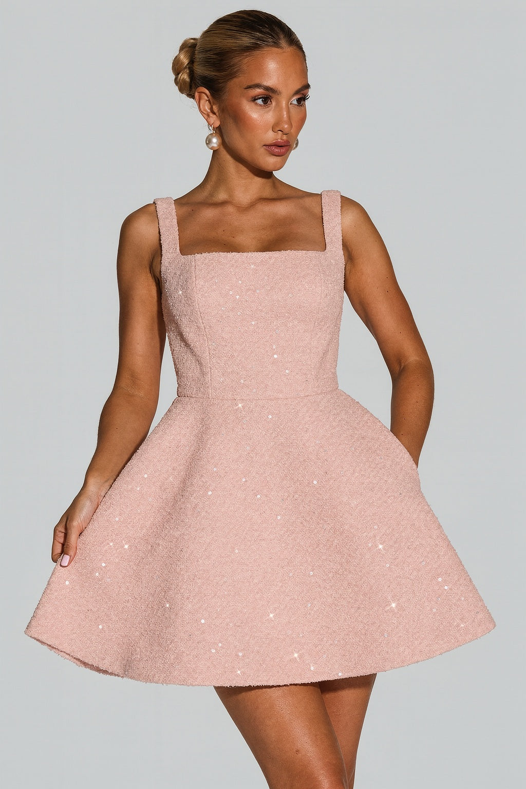 Clandour | Willalina Mini Dress - Blush - product photo 4