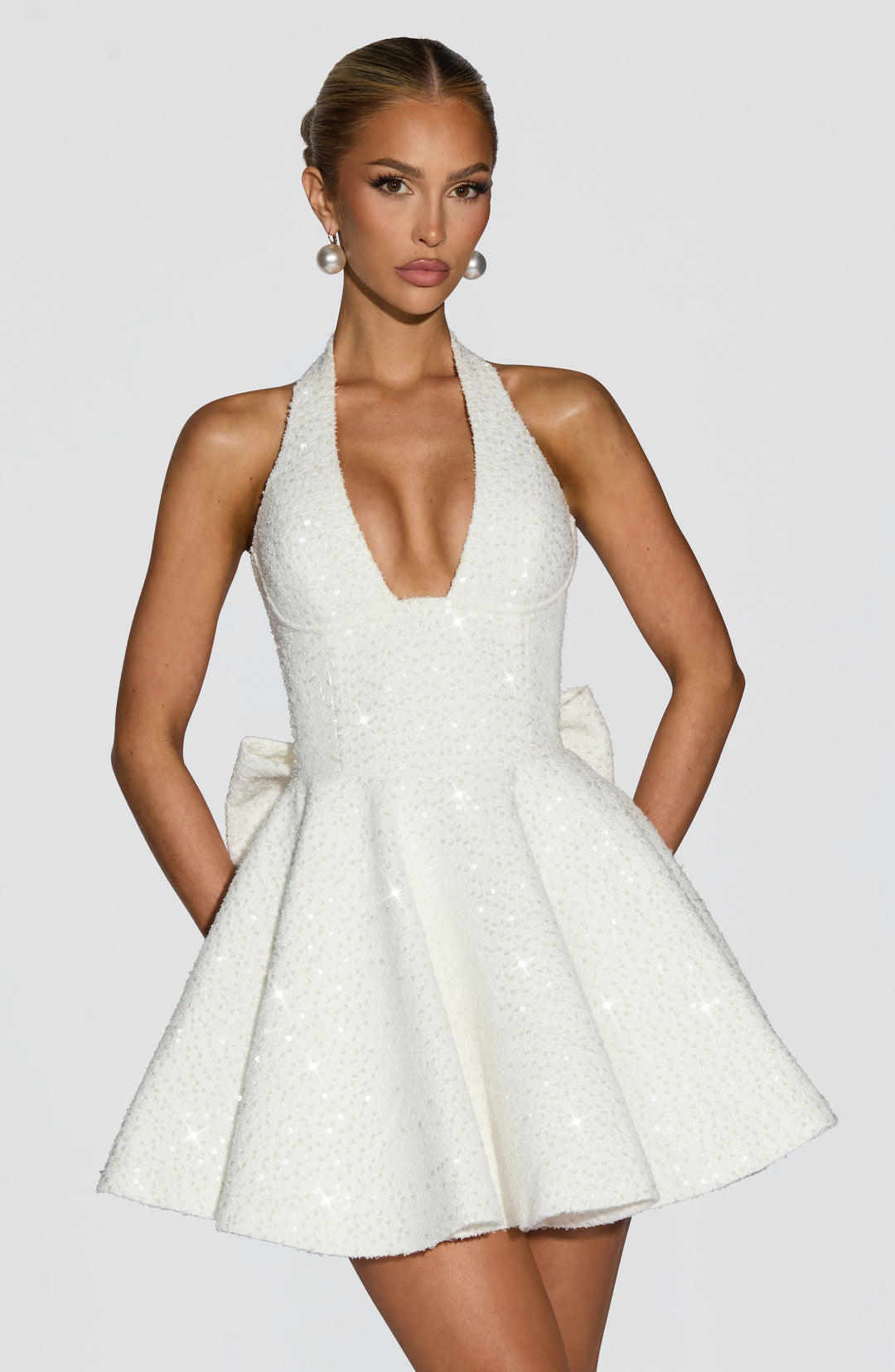Willalina Mini Dress in Ivory by Clandour, product photo 1