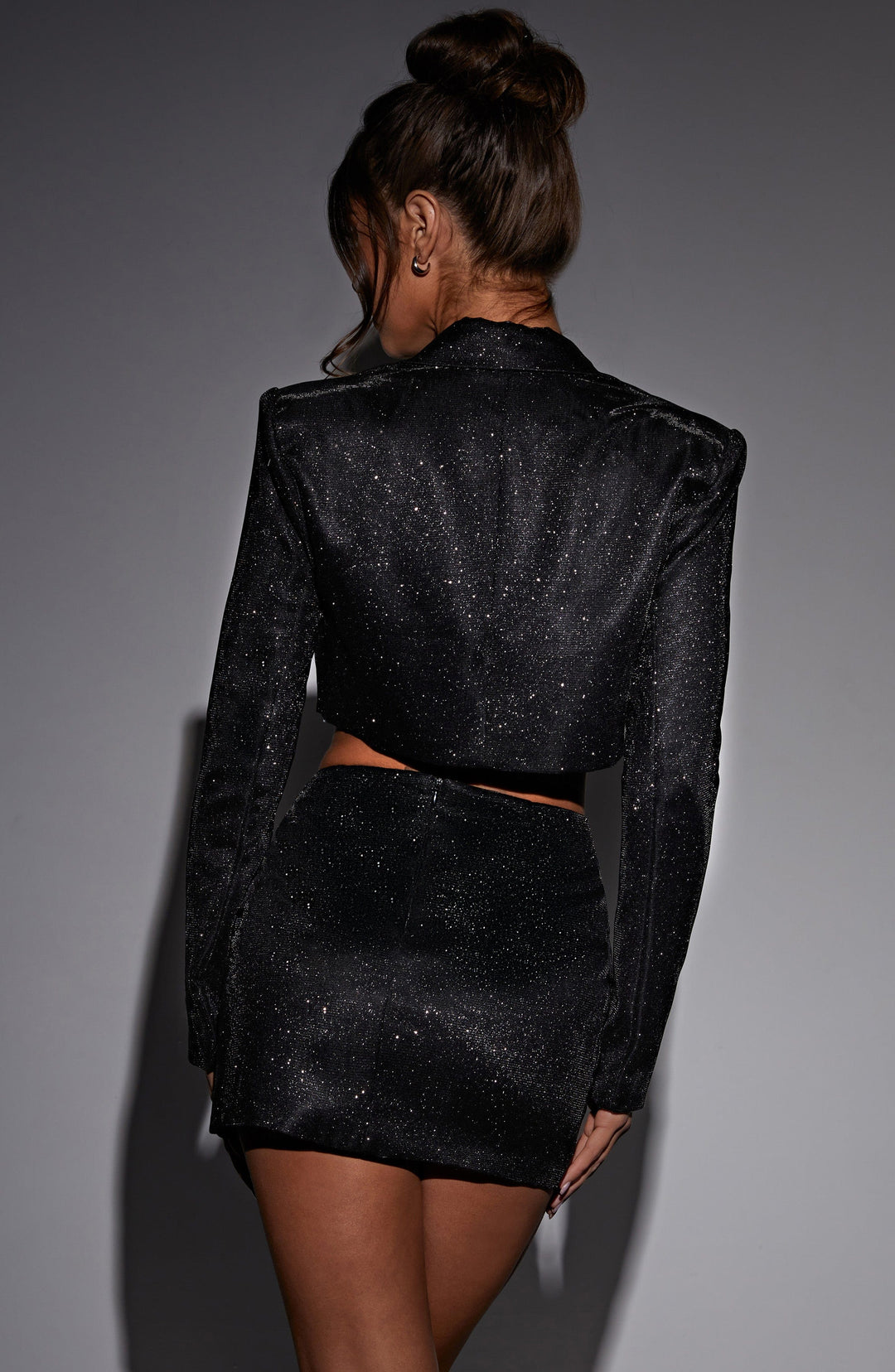 Willanna Mini Skirt in Black Sparkle by Clandour, product photo 5