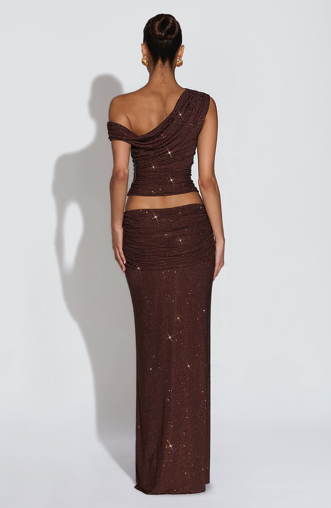 Willaola Maxi Skirt in Plum Brown by Clandour, product photo 2