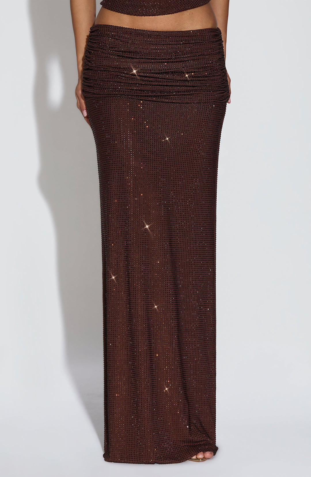 Willaola Maxi Skirt in Plum Brown by Clandour, product photo 3