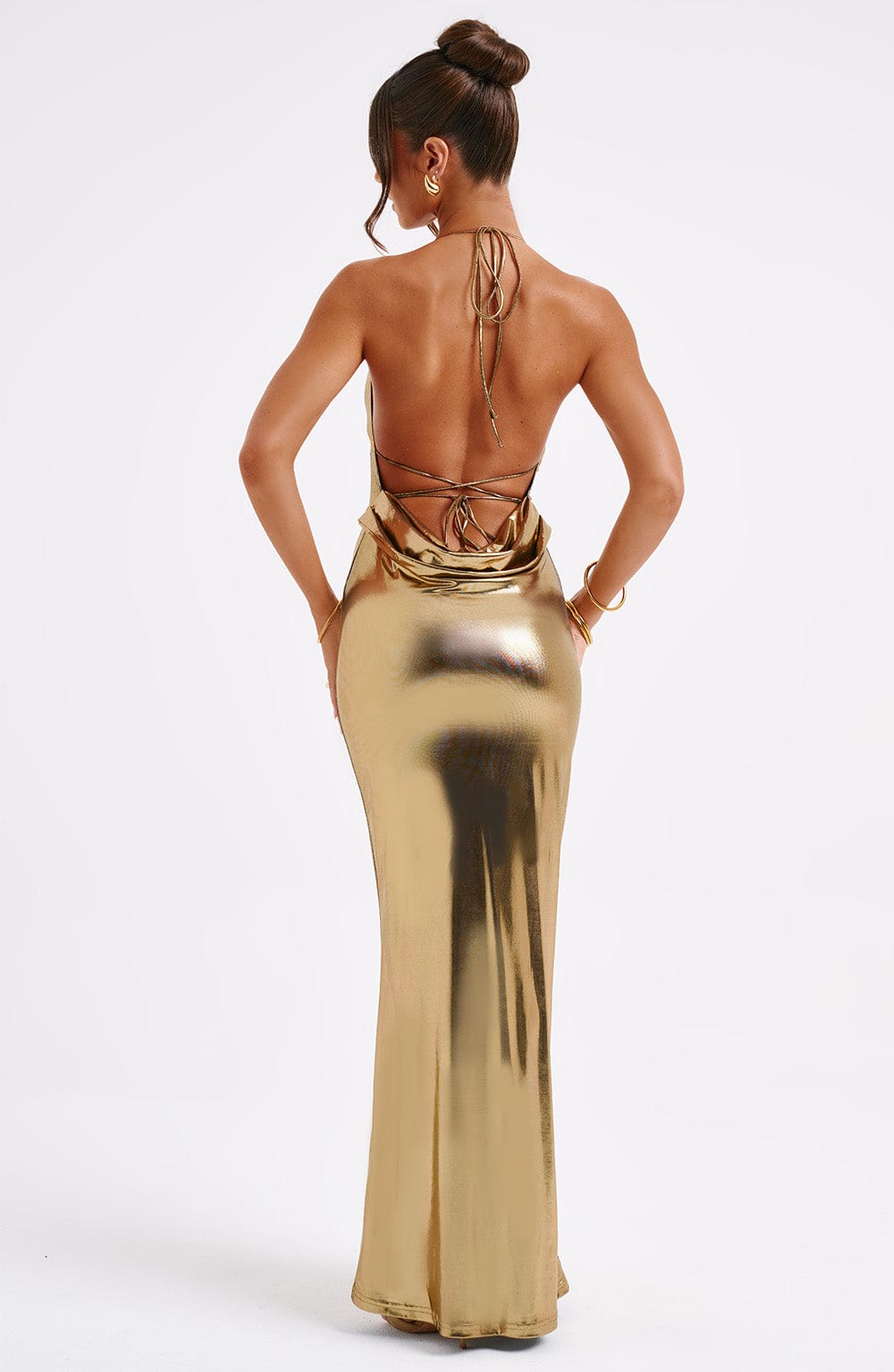 Willavieve Maxi Dress in Gold by Clandour, product photo 3
