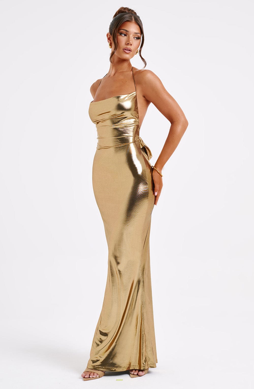 Willavieve Maxi Dress in Gold by Clandour, product photo 5