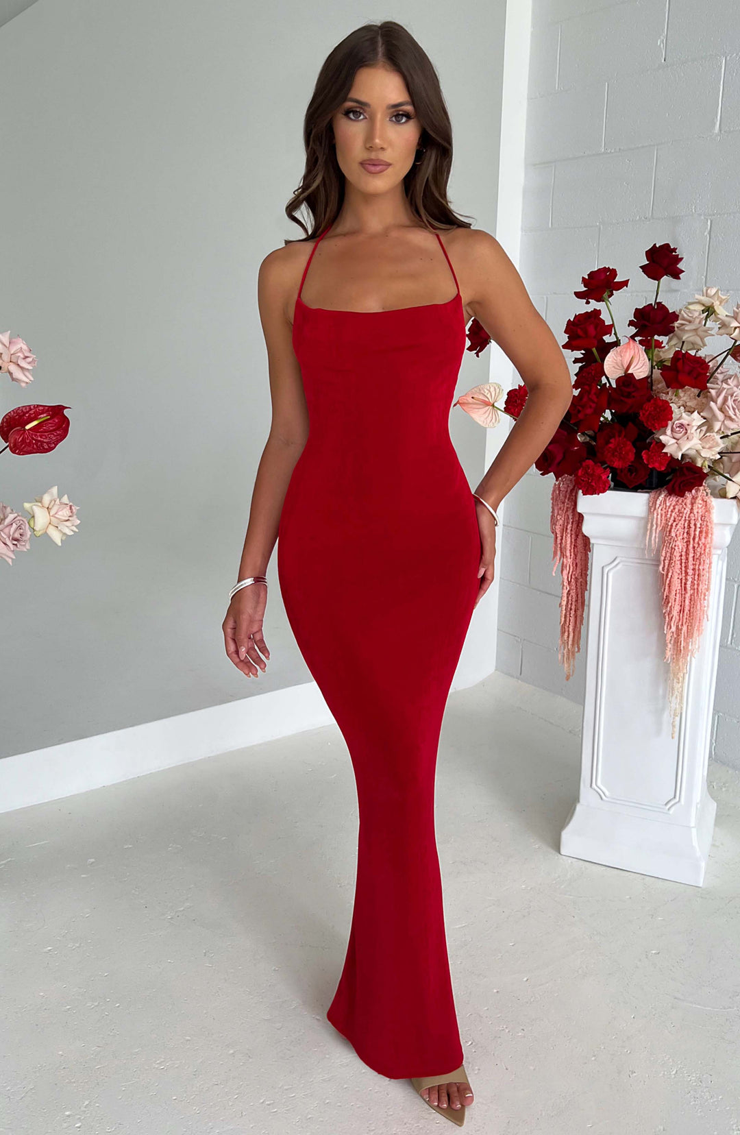 Willavieve Maxi Dress in Red by Clandour, product photo 2