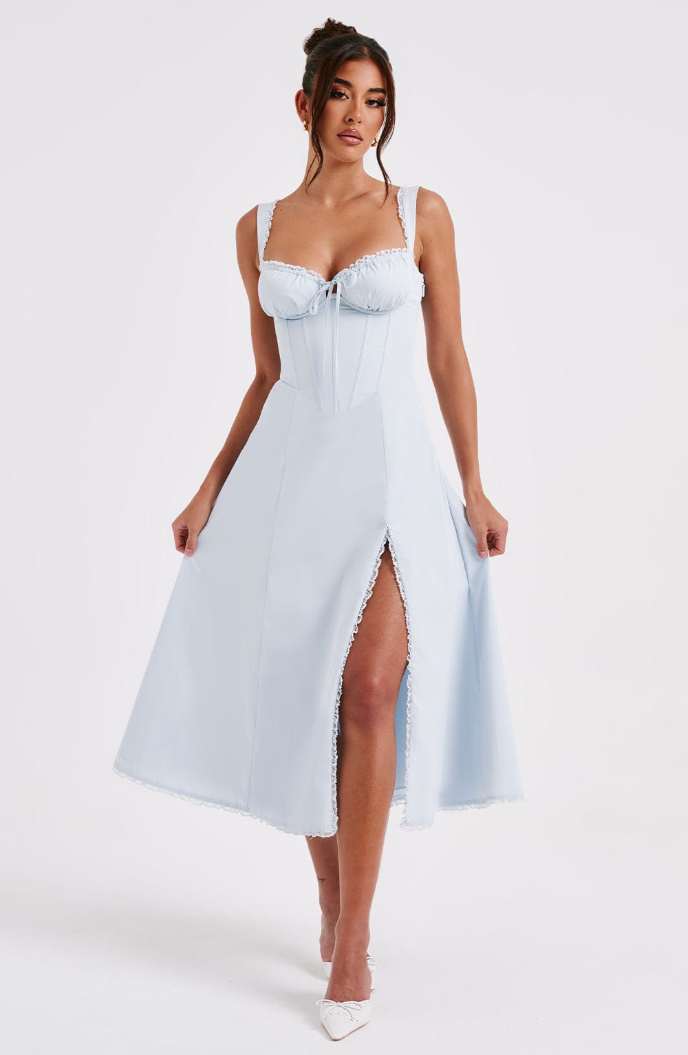 Xaraella Midi Dress in Blue by Clandour, product photo 4