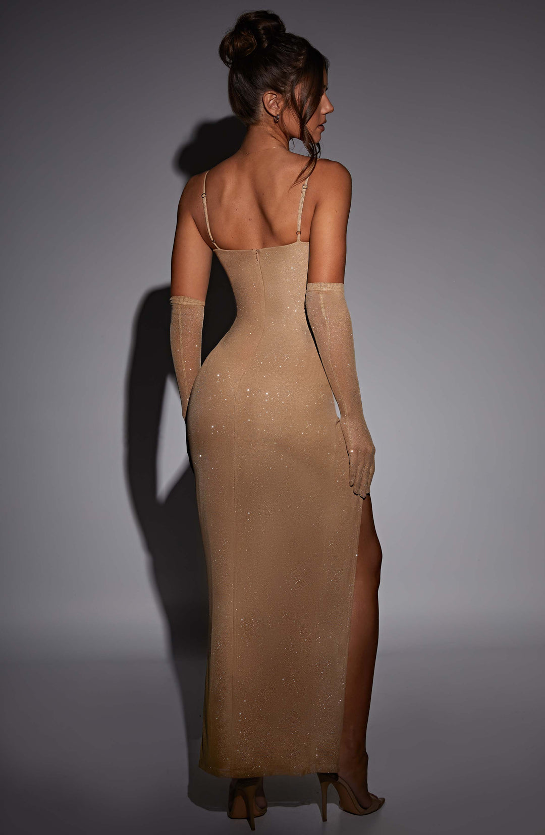 Xaraena Maxi Dress in Gold Sparkle by Clandour, product photo 4