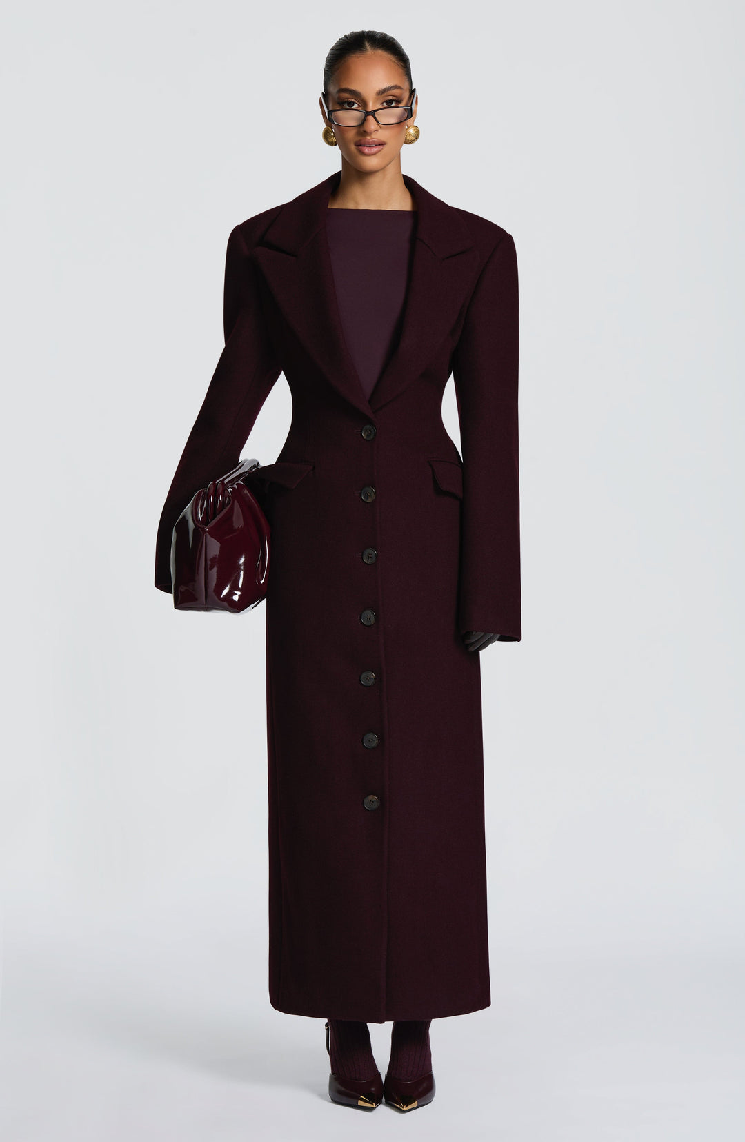 Xaraessa Coat in Plum by Clandour, product photo 11
