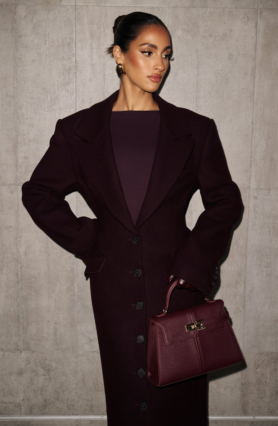 Xaraessa Coat in Plum by Clandour, product photo 13