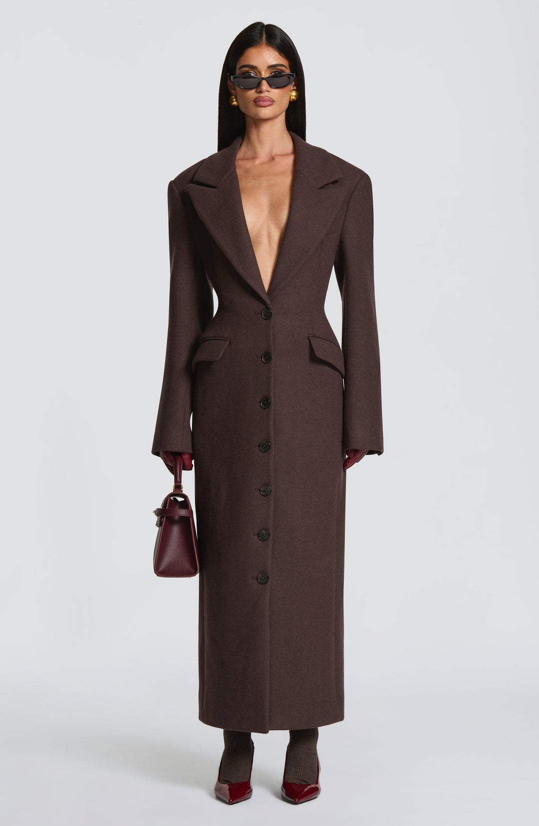 Xaraessa Coat in Plum Brown by Clandour, product photo 5