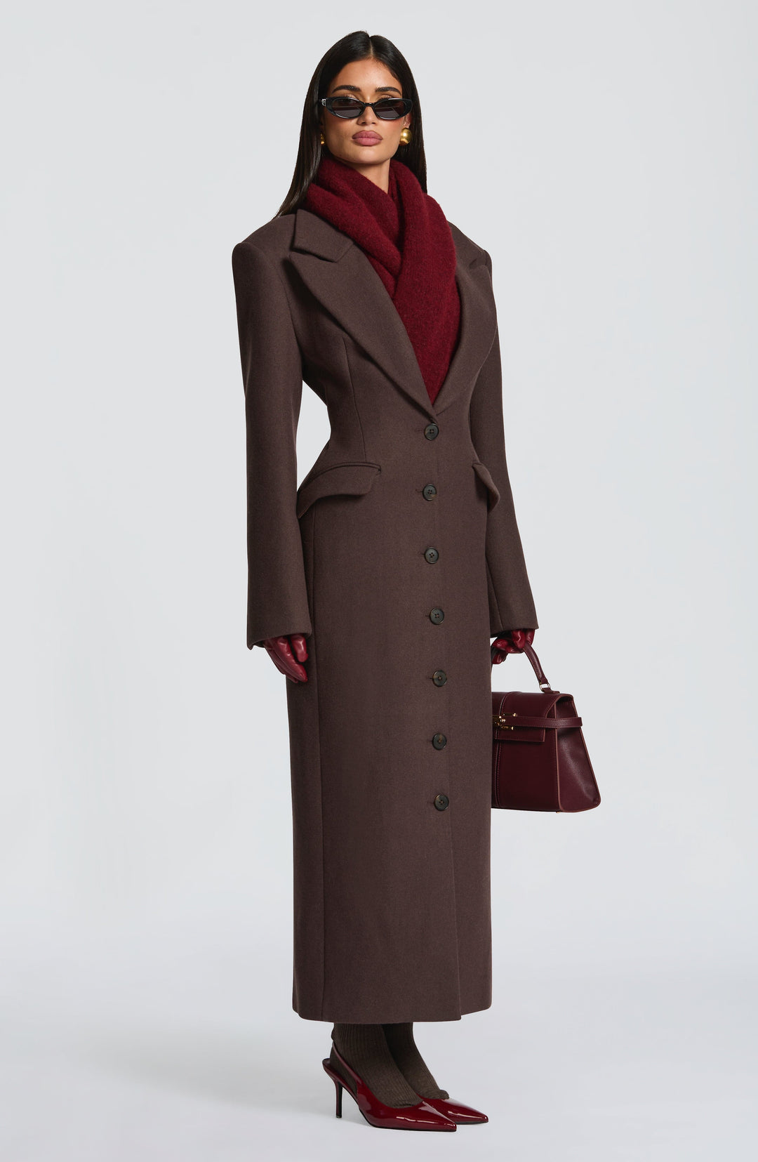 Xaraessa Coat in Plum Brown by Clandour, product photo 6