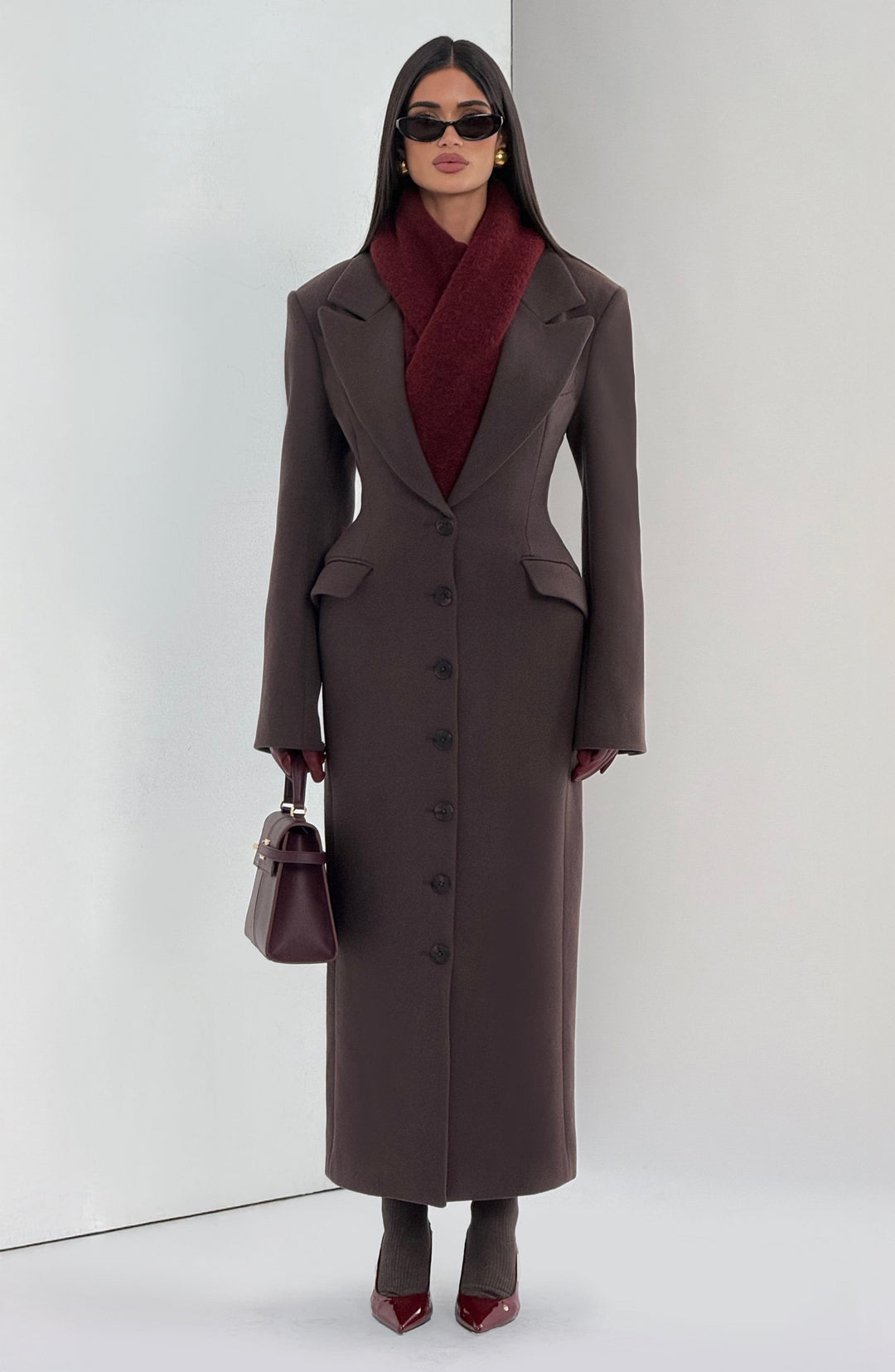 Xaraessa Coat in Plum Brown by Clandour, product photo 10