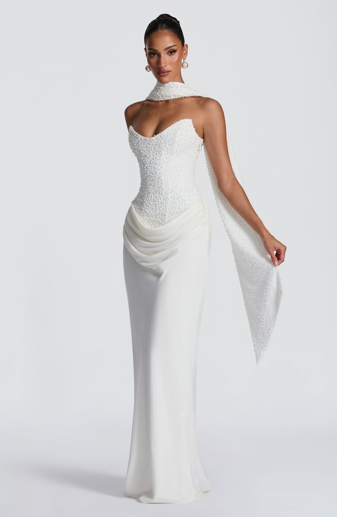 Xaraette Maxi Dress in Ivory by Clandour, product photo 5