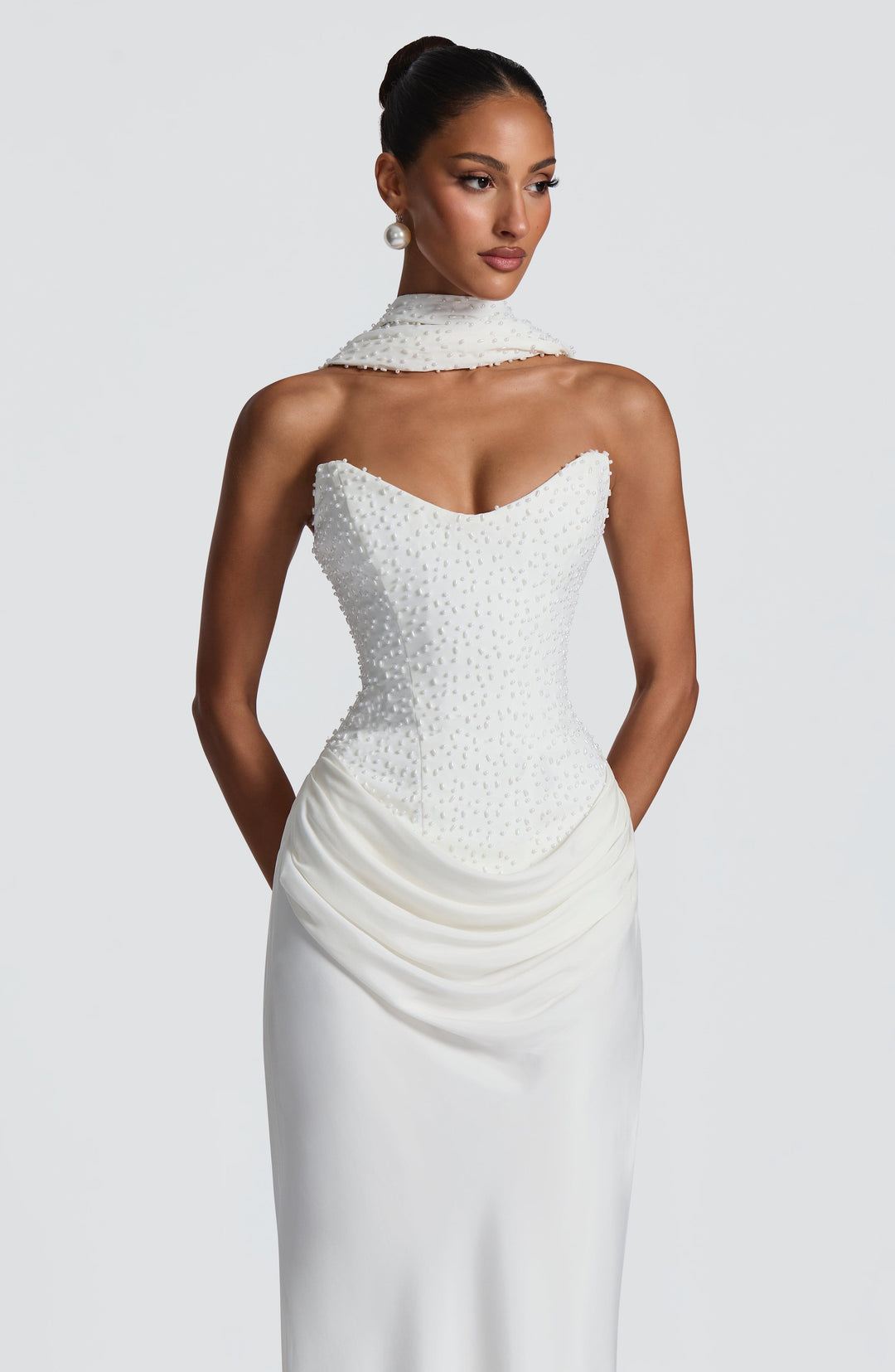 Xaraette Maxi Dress in Ivory by Clandour, product photo 6