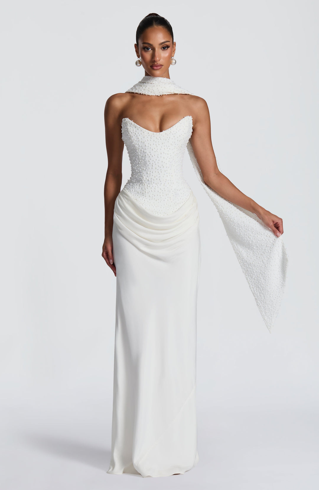 Xaraette Maxi Dress in Ivory by Clandour, product photo 12