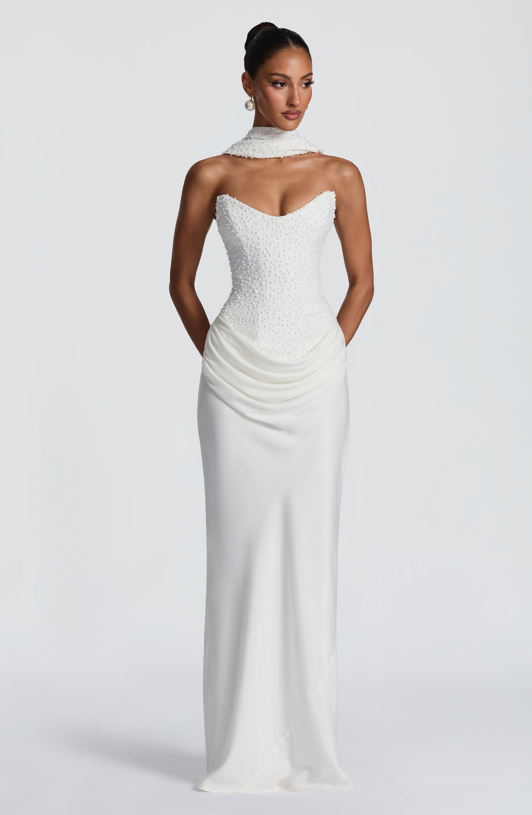 Xaraette Maxi Dress in Ivory by Clandour, product photo 14