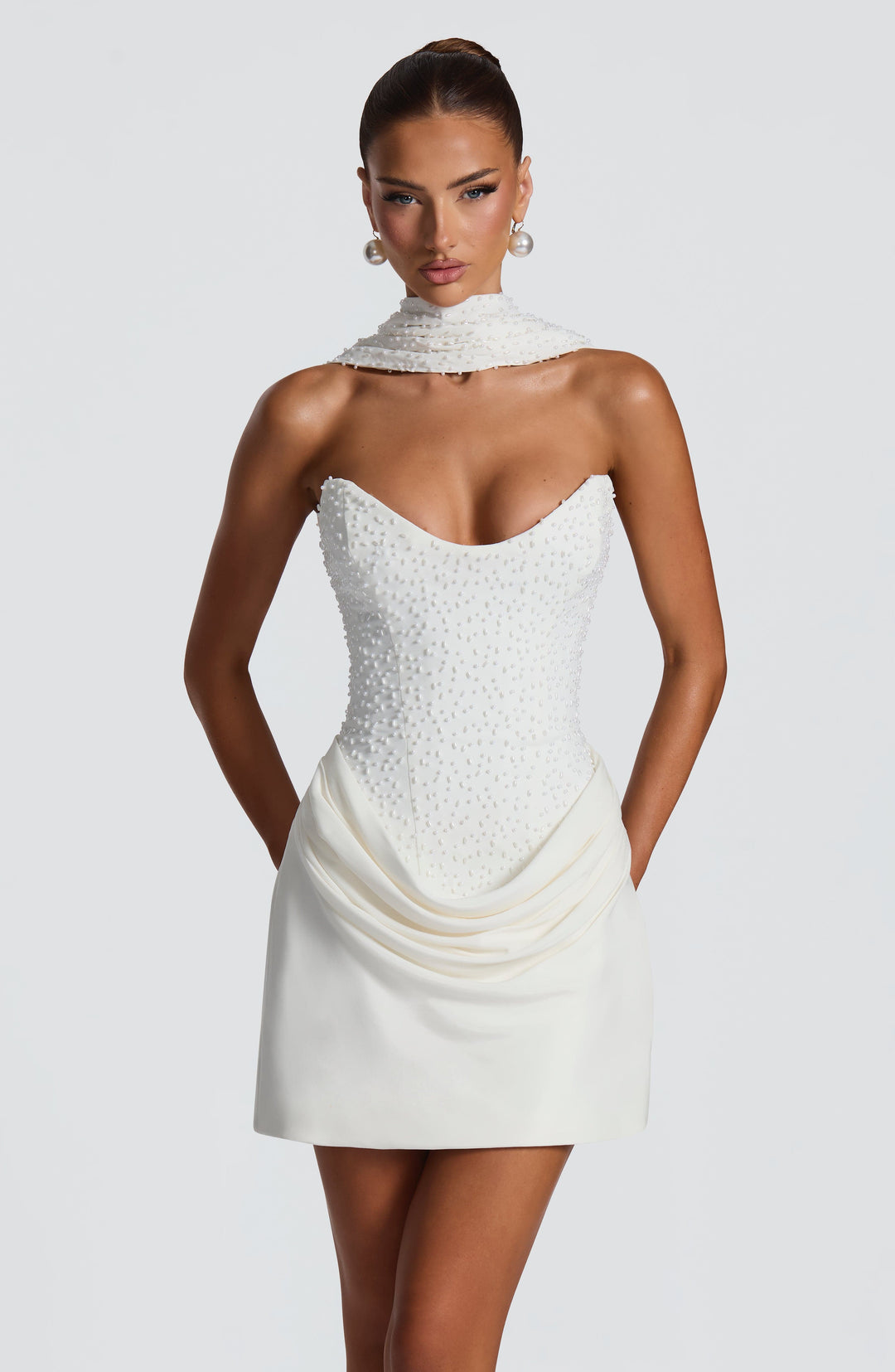 Xaraette Mini Dress in Ivory by Clandour, product photo 16