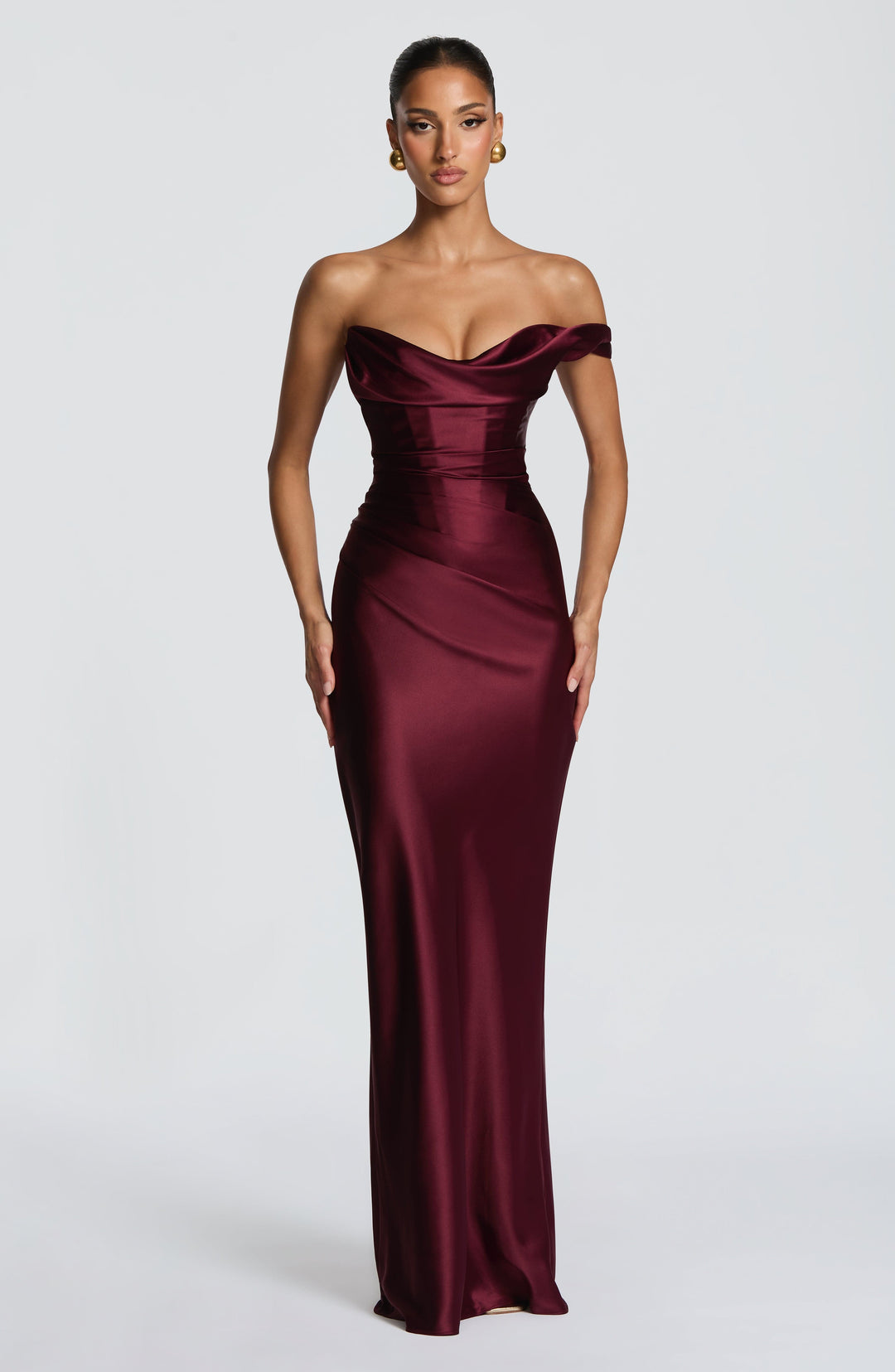 Xaraina Maxi Dress in Cherry Lacquer by Clandour, product photo 2
