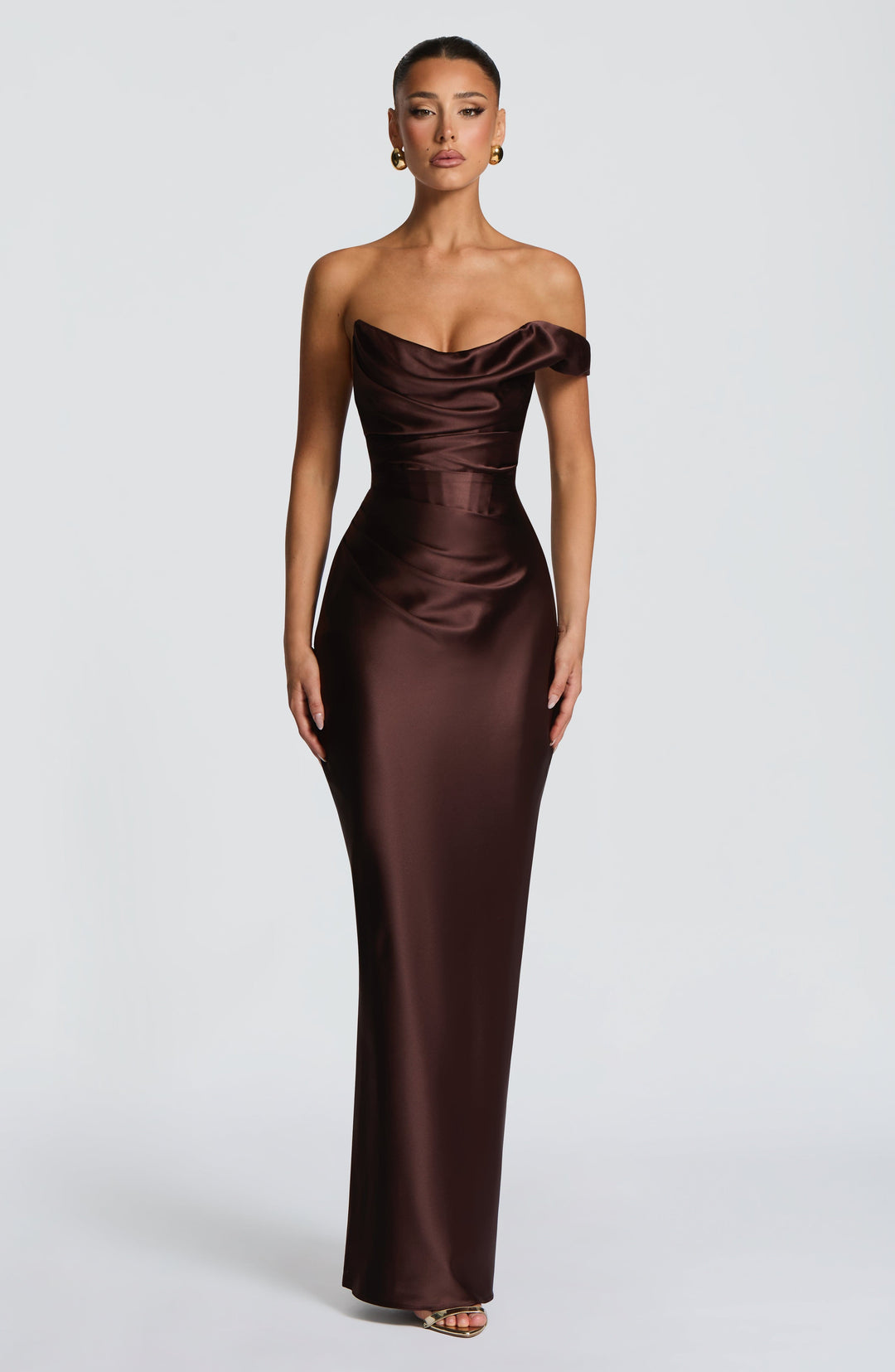 Xaraina Maxi Dress in Plum Brown by Clandour, product photo 2
