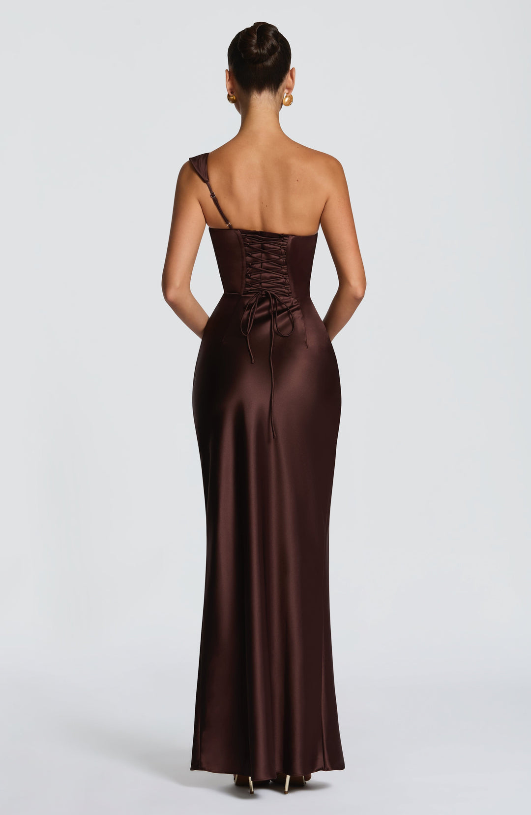 Xaraina Maxi Dress in Plum Brown by Clandour, product photo 3