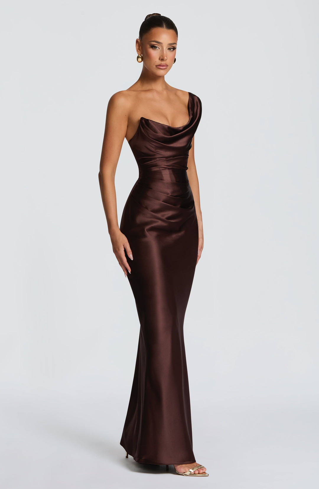 Xaraina Maxi Dress in Plum Brown by Clandour, product photo 4