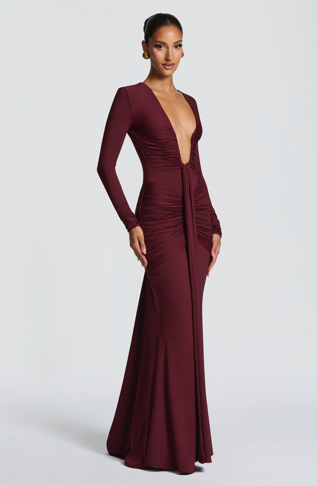 Xaraine Maxi Dress in Cherry Lacquer by Clandour, product photo 3