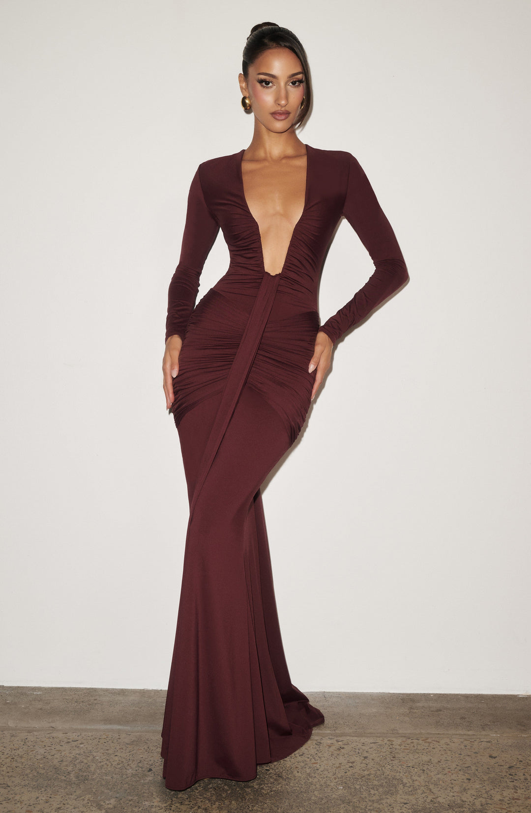 Xaraine Maxi Dress in Cherry Lacquer by Clandour, product photo 5