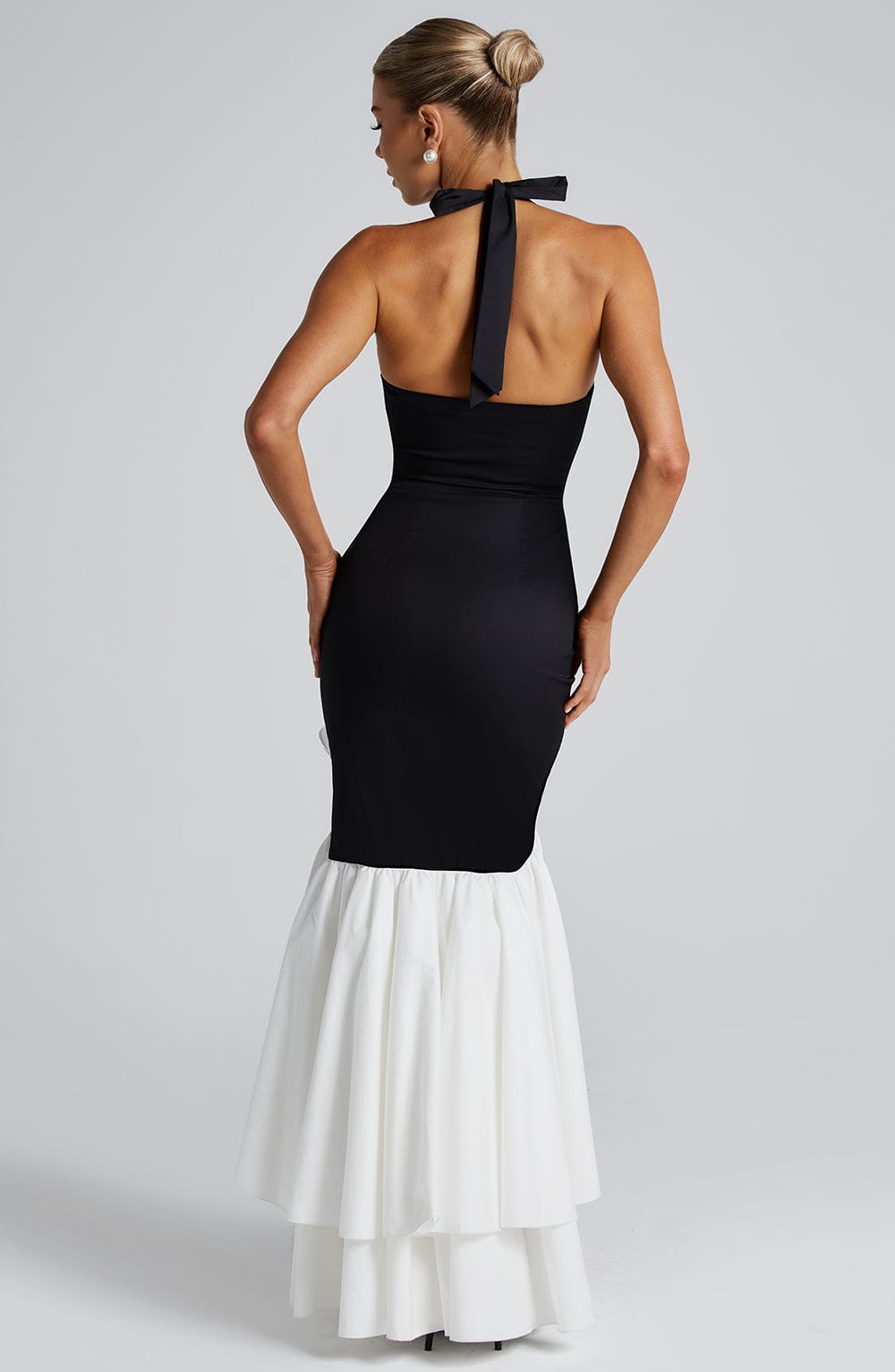 Xaralise Maxi Dress in Black/White by Clandour, product photo 3