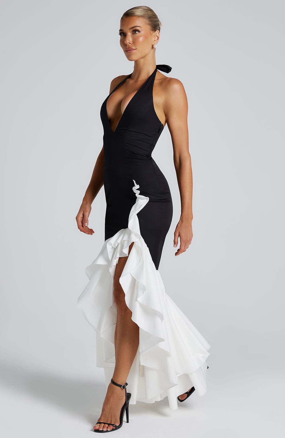 Xaralise Maxi Dress in Black/White by Clandour, product photo 4