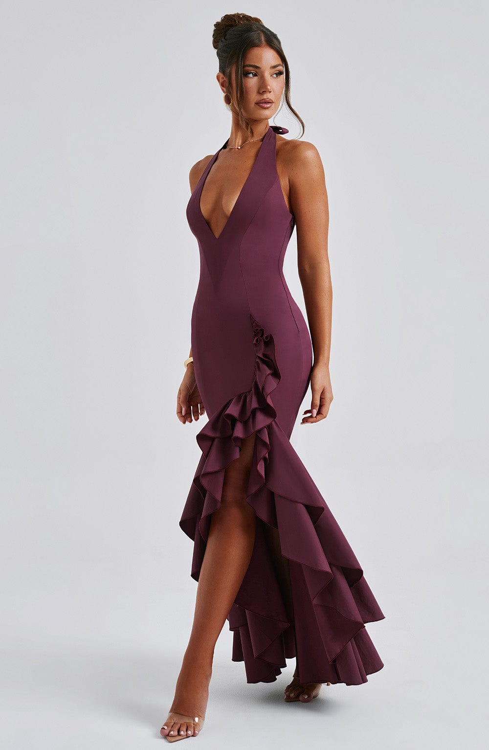 Xaralise Maxi Dress in Cherry Lacquer by Clandour, product photo 2