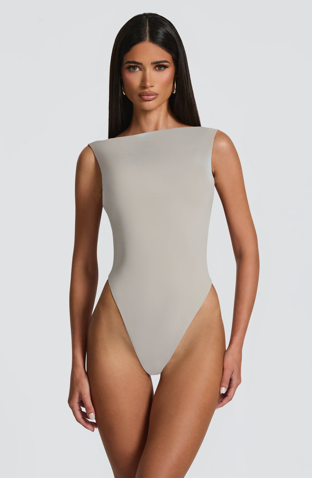 Xaranna Bodysuit in Light Grey by Clandour, product photo 1