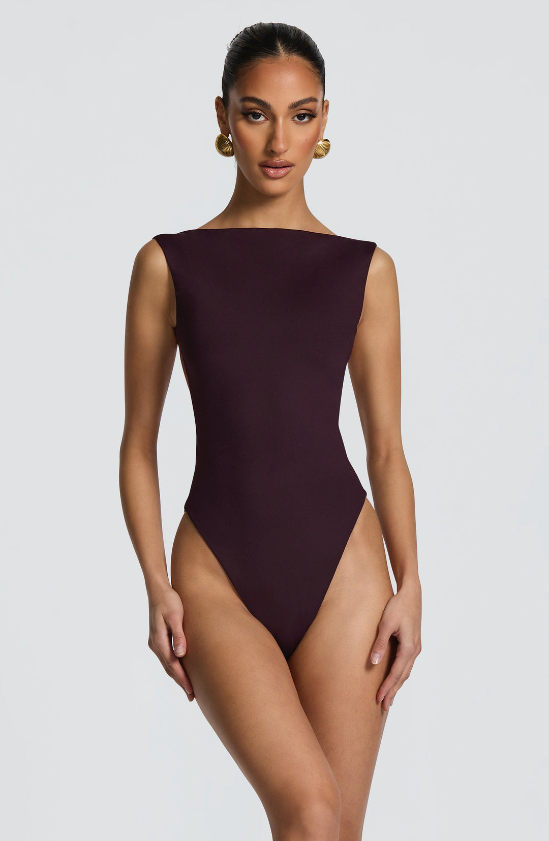Xaranna Bodysuit in Plum by Clandour, product photo 1