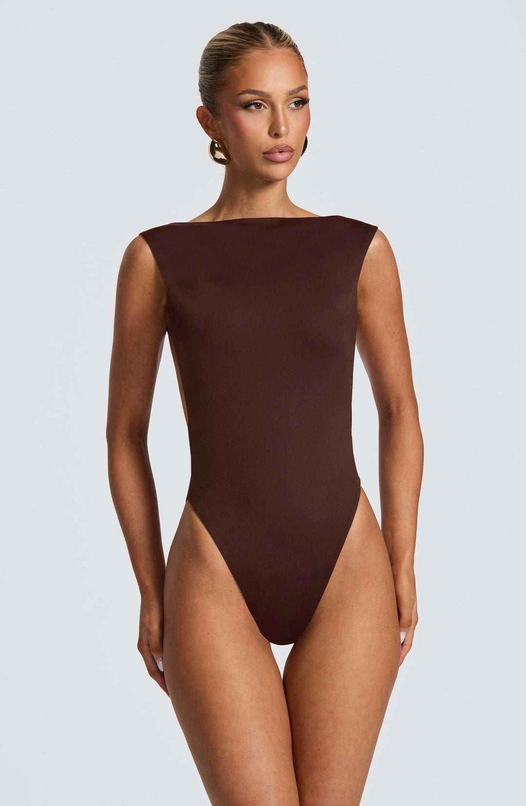 Xaranna Bodysuit in Plum Brown by Clandour, product photo 1