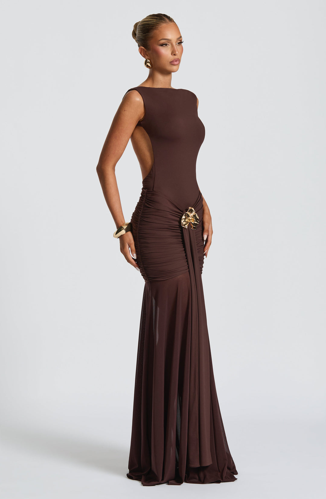 Xaranna Bodysuit in Plum Brown by Clandour, product photo 3