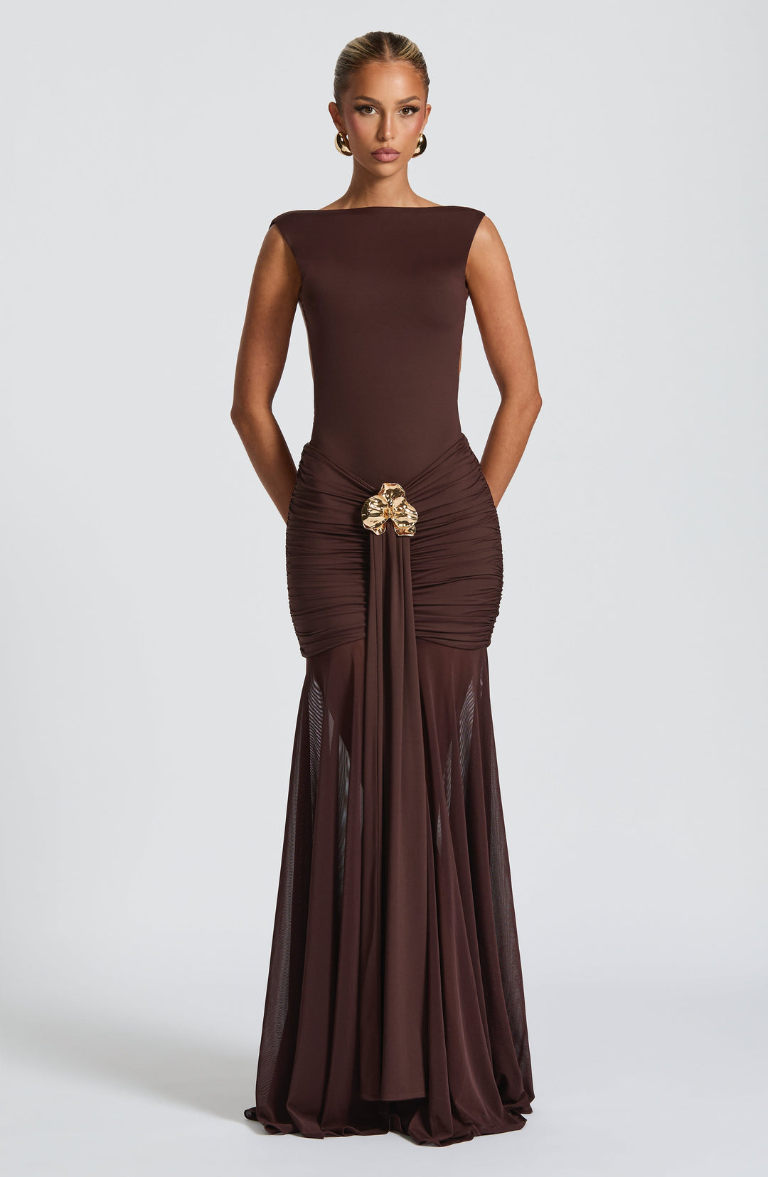 Xaranna Bodysuit in Plum Brown by Clandour, product photo 6