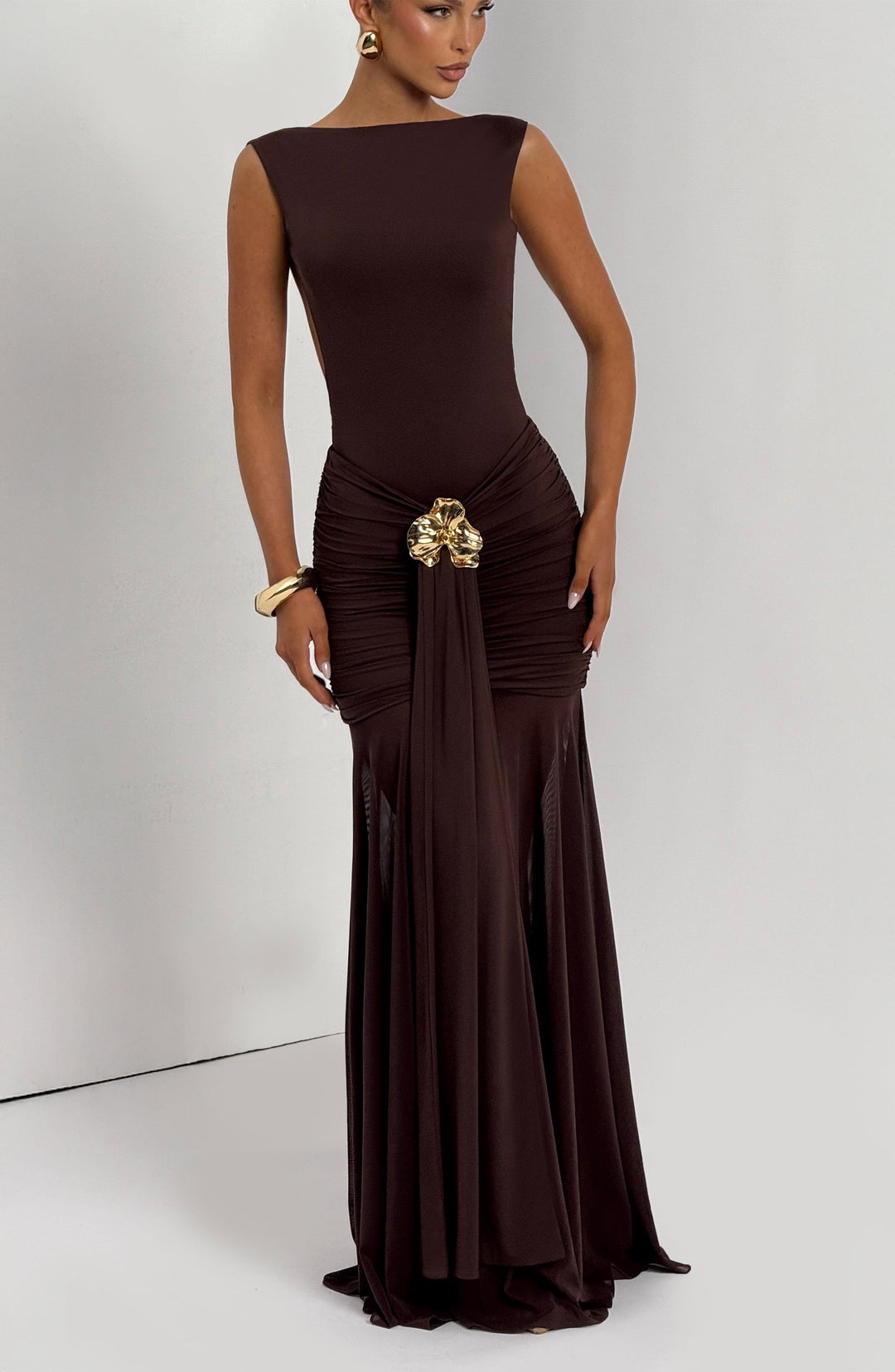 Xaranna Bodysuit in Plum Brown by Clandour, product photo 8