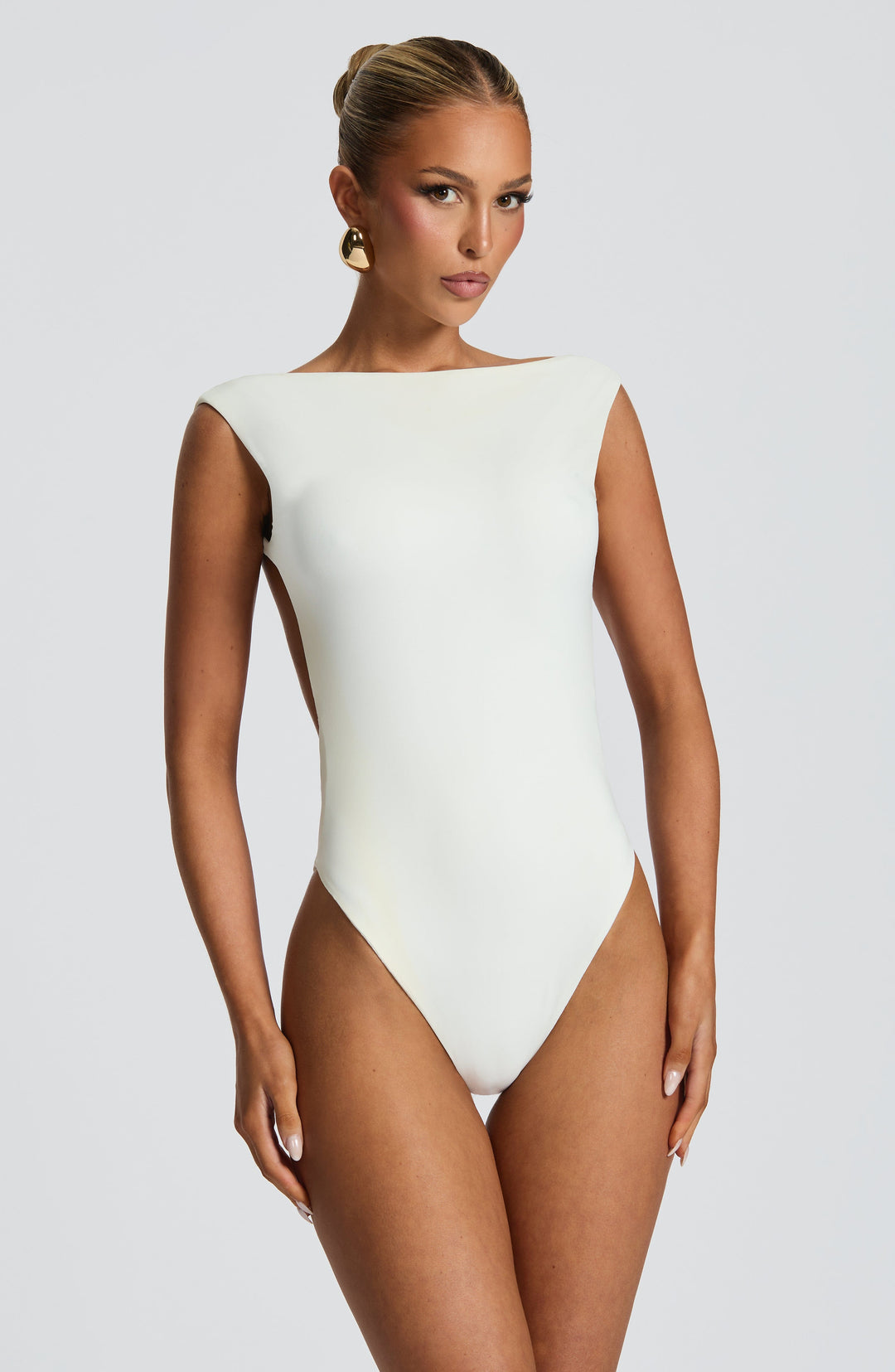 Xaranna Bodysuit in White by Clandour, product photo 1