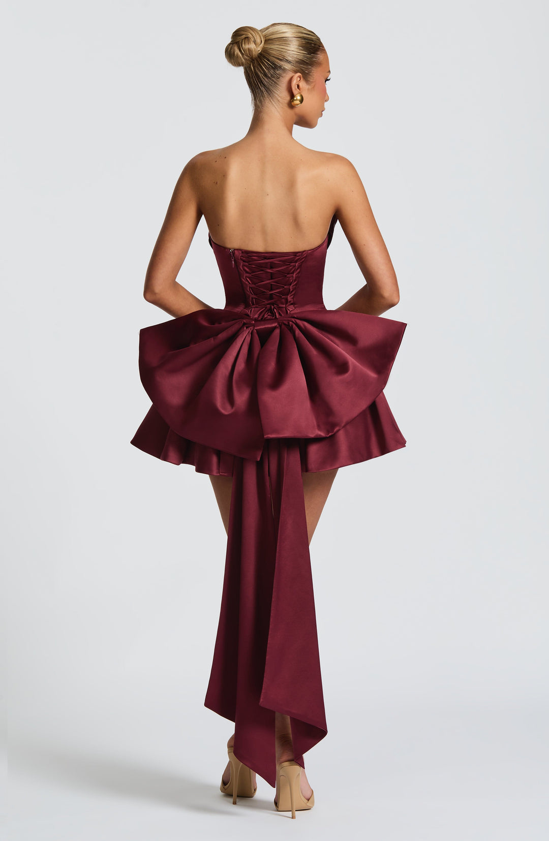 Xaraola Mini Dress in Cherry Lacquer by Clandour, product photo 2