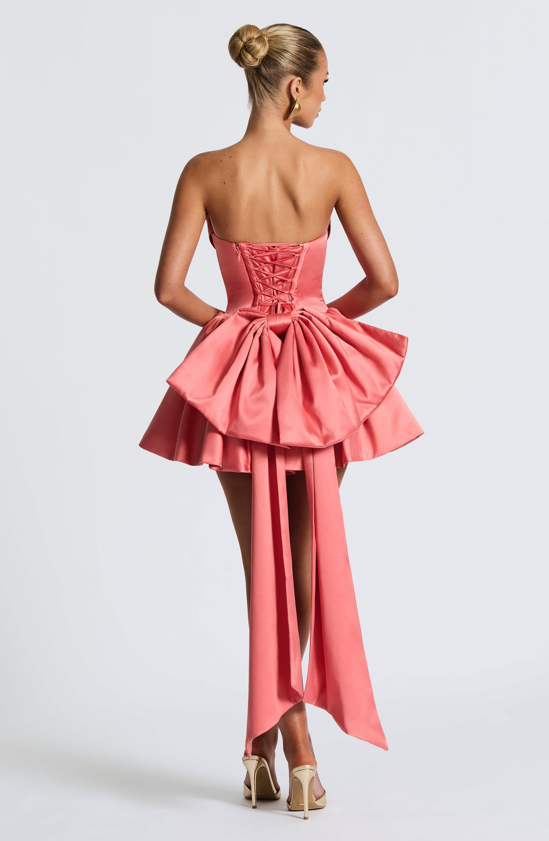 Xaraola Mini Dress in Coral Pink by Clandour, product photo 5