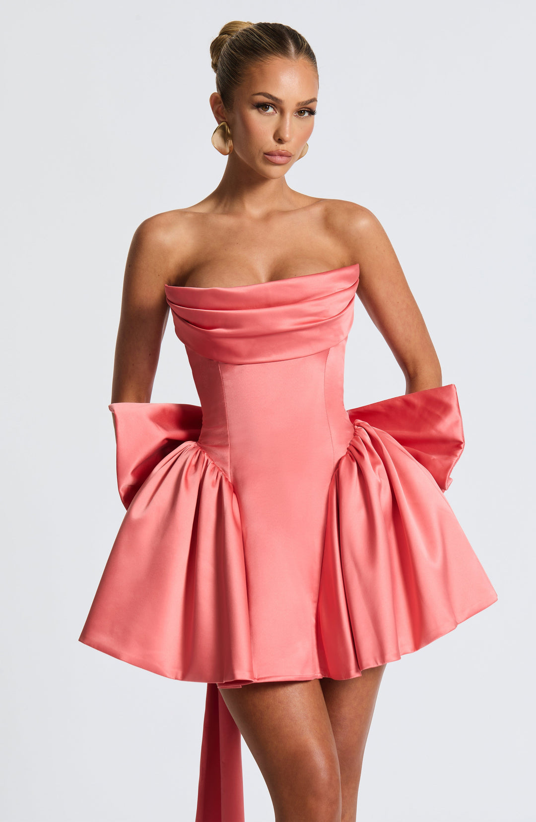 Xaraola Mini Dress in Coral Pink by Clandour, product photo 6