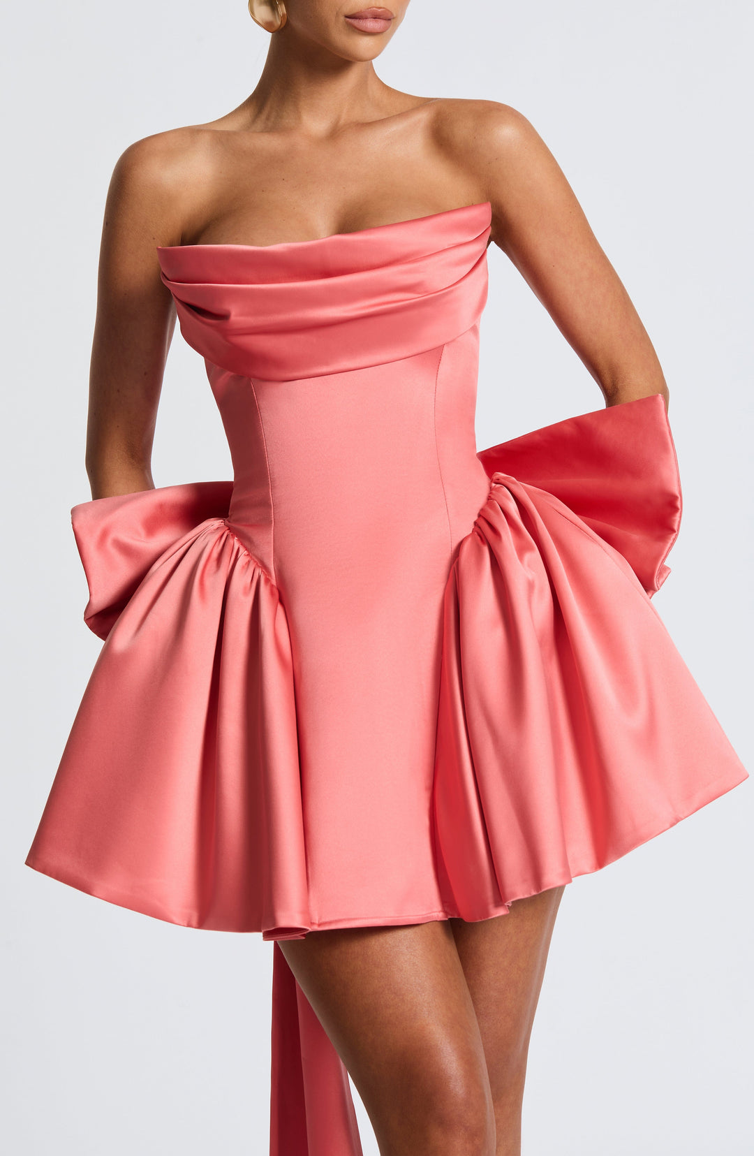 Xaraola Mini Dress in Coral Pink by Clandour, product photo 8