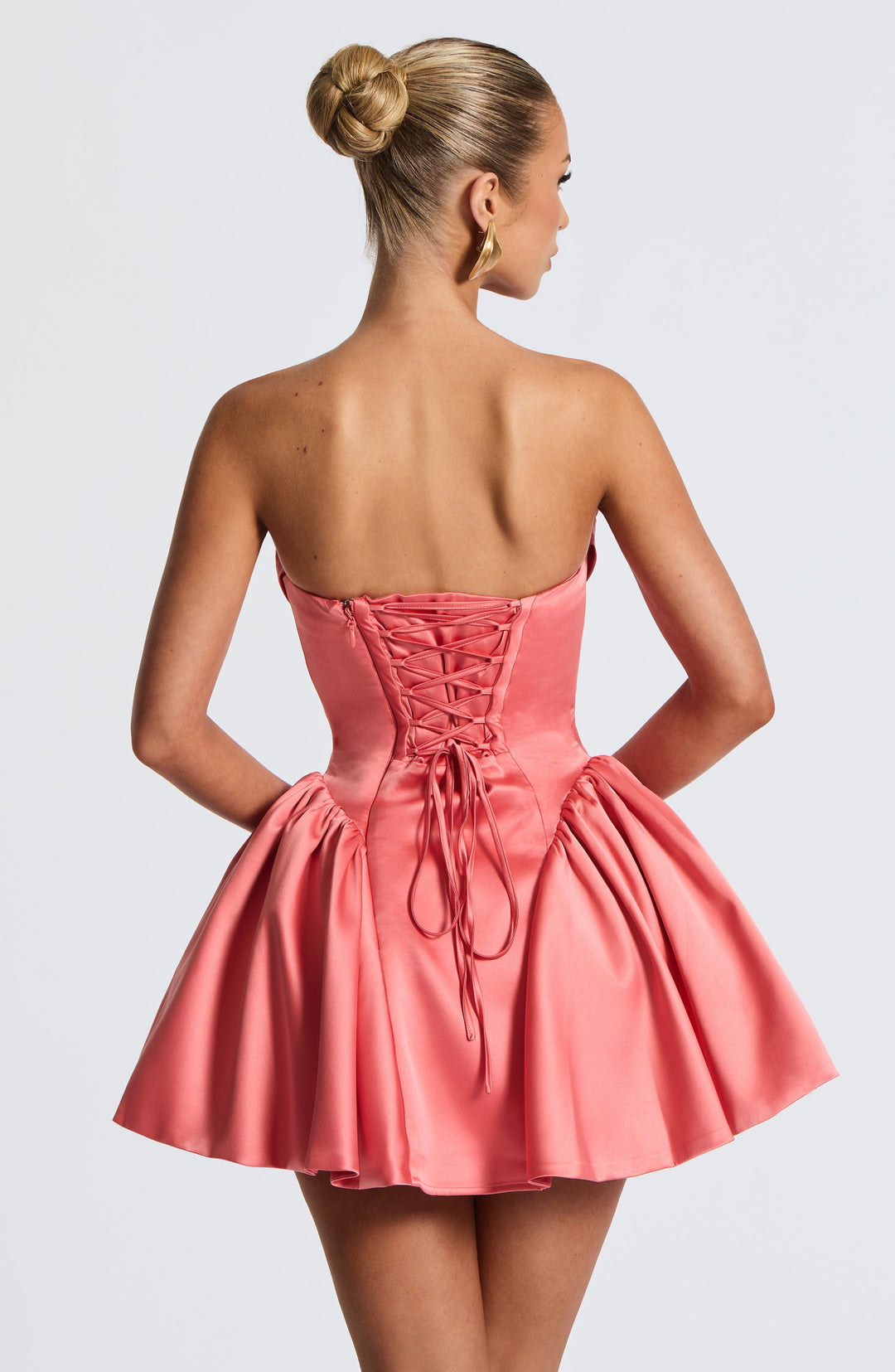 Xaraola Mini Dress in Coral Pink by Clandour, product photo 9