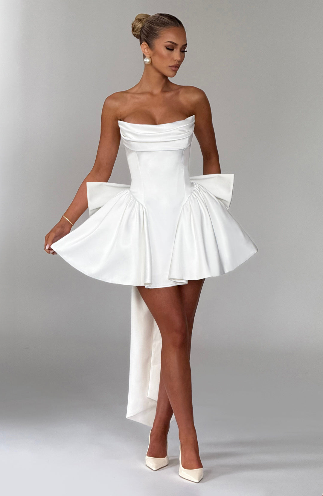 Xaraola Mini Dress in Ivory by Clandour, product photo 3
