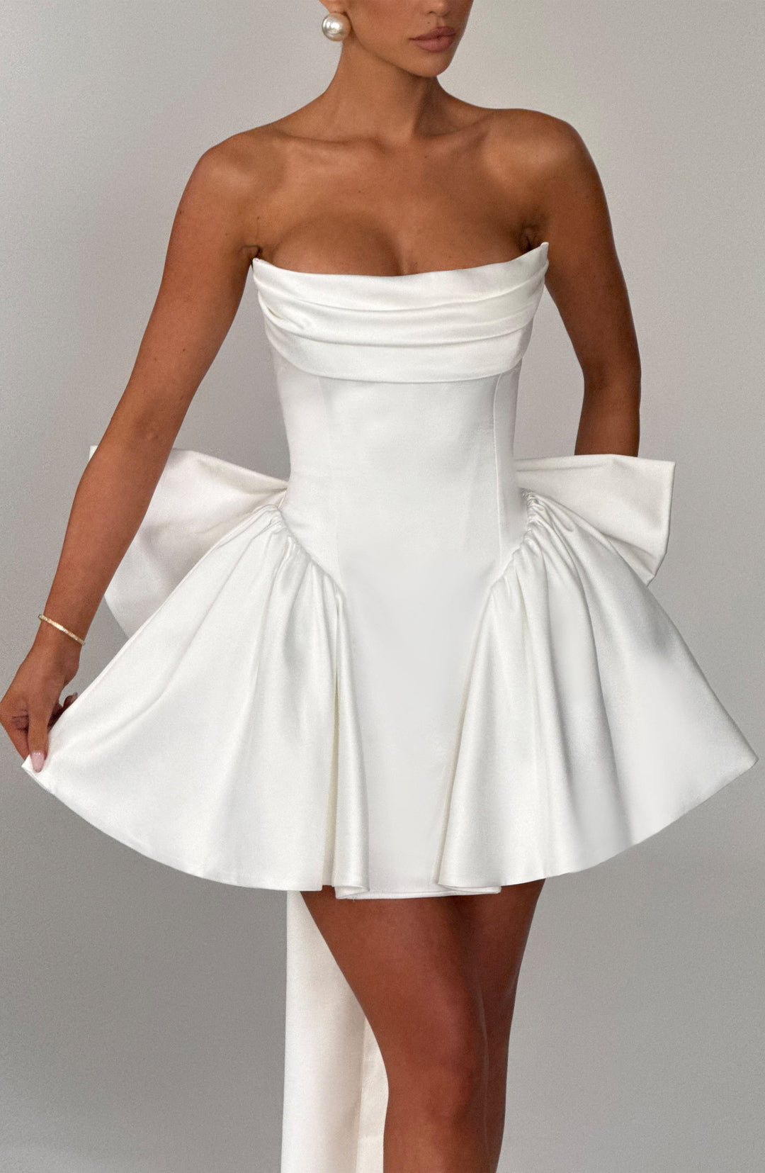 Xaraola Mini Dress in Ivory by Clandour, product photo 6